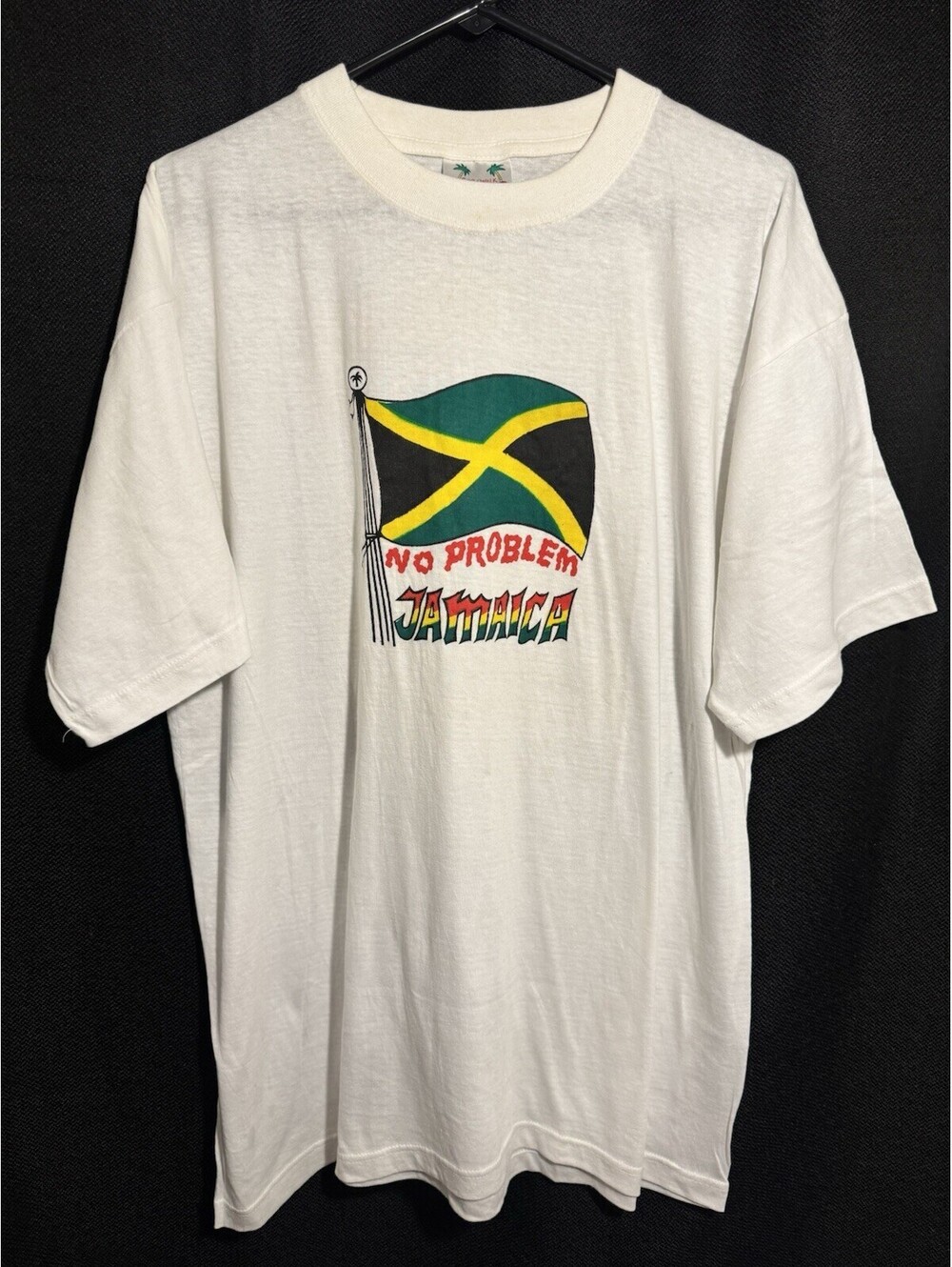 Vintage Coco Walk Jamaica No Problem Flag Graphic T-Shirt White XL 100% Cotton
